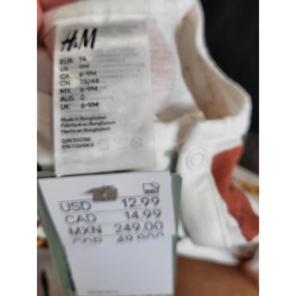 H&M Animal Print Romper Giraffe Leopard Panda‎ Cotton Blend 6-9 months #9 - Picture 4 of 4